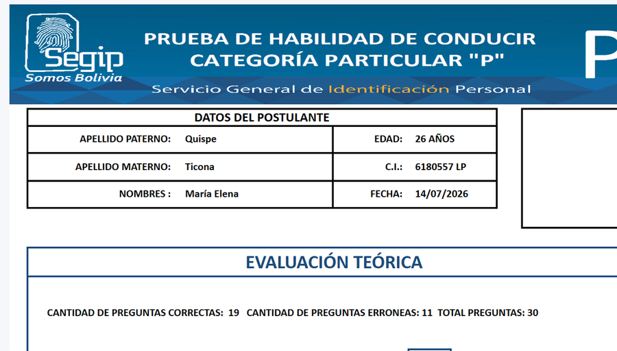 Certificado de aprobación listo para firmar